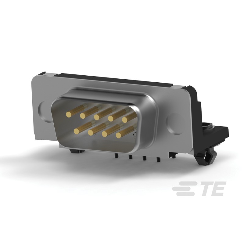 5 pcs - TE Connectivity 9 Way Right Angle Through Hole D-sub Connector Plug, 2.74mm Pitch