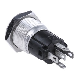 1 pcs - EAO 82 Series Illuminated Push Button Switch, Momentary, Panel Mount, 16mm Cutout, SPDT, Red LED, 12V, IP65, IP67