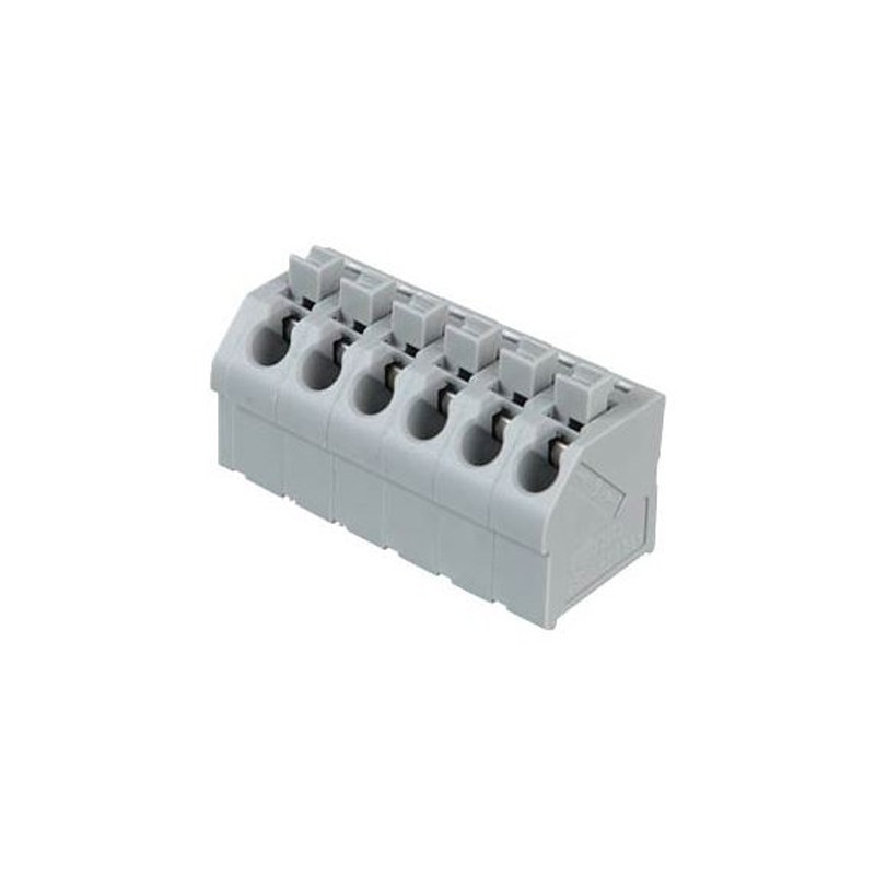 5 pcs - Wago 250 Series PCB Terminal Strip, 6-Pole, Female, 6-Way, PCB Mount, 10 (CSA) A, 17.5 (IEC/EN 60664-1) A, 2 (UL) A