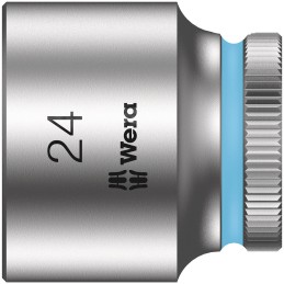 1 pcs - Wera 3/8 in Drive 24mm Standard Socket, 6 point, 32 mm Overall Length
