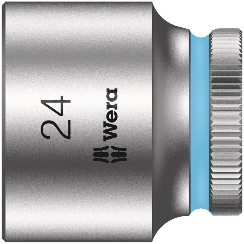 1 pcs - Wera 3/8 in Drive 24mm Standard Socket, 6 point, 32 mm Overall Length