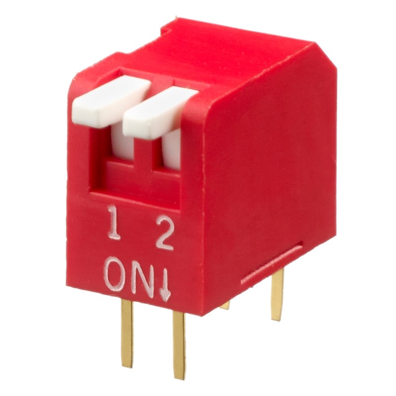 5 pcs - APEM 2 Way Through Hole Piano Dip Switch SPST, Piano Actuator