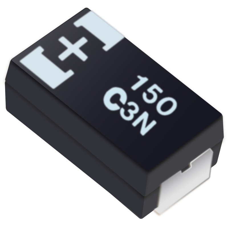 50 pcs - Panasonic 100μF Polymer Tantalum Capacitor 25V dc, TQC Series