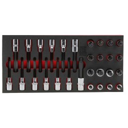 1 pcs - RS PRO 29-Piece 1/2 in Bit Socket Set , Hex Bit, Spline Bit, Torx Bit
