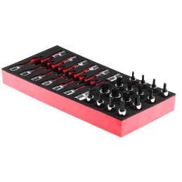 1 pcs - RS PRO 29-Piece 1/2 in Bit Socket Set , Hex Bit, Spline Bit, Torx Bit