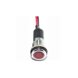 1 pcs : FL1M-12FW-1-R12V - LED Panel Mount Indicators LED RED 12MM NUT 12VAC/DC