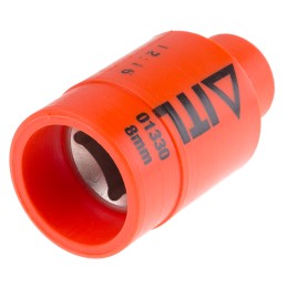 1 pcs - ITL Insulated Tools Ltd 1/2 in Drive 8mm Insulated Standard Socket, 12 point, VDE/1000V, 50 mm Overall Length