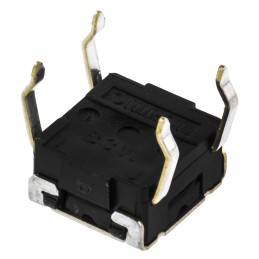 5 pcs - Plunger Tactile Switch, SPST 50 mA @ 24 V dc 0.9mm Through Hole