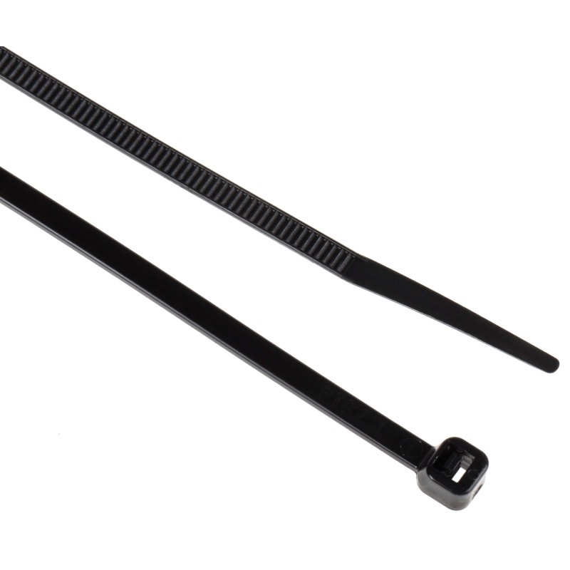 1 Bag of 100 - RS PRO Cable Tie, 292mm x 3.6 mm, Black Nylon, Pk-100