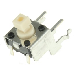 5 pcs - Ivory Plunger Tactile Switch, SPST 50 mA @ 24 V dc Through Hole
