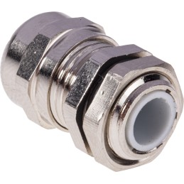 5 pcs - RS PRO Metallic Nickel Plated Brass Cable Gland, M12 Thread, 3mm Min, 6.5mm Max, IP68