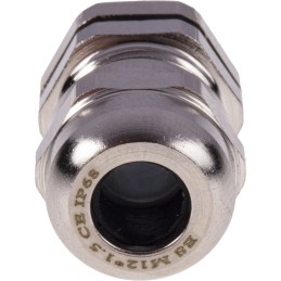 5 pcs - RS PRO Metallic Nickel Plated Brass Cable Gland, M12 Thread, 3mm Min, 6.5mm Max, IP68
