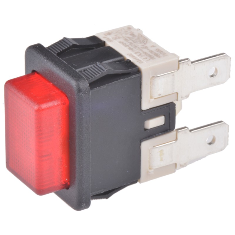 5 pcs - Molveno Illuminated Push Button Switch, Latching, Panel Mount, SPST, 125/250V ac