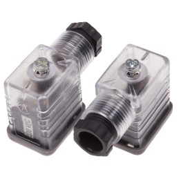 5 pcs - RS PRO 2P+E DIN 43650 B, Female Solenoid Valve Connector with Indicator Light, 250 V dc Voltage