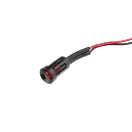 1 pcs - RS PRO Red Panel Mount Indicator, 12V dc, 8mm Mounting Hole Size, Lead Wires Termination