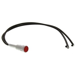 1 pcs - Arcolectric (Bulgin) Ltd Red Neon Panel Mount Indicator, 230V ac, 8mm Mounting Hole Size, Lead Wires Termination