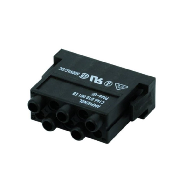 5 pcs - Amphenol Industrial Heavy Duty Power Connector Module, 10A, Male, C146 Series, 10 Contacts