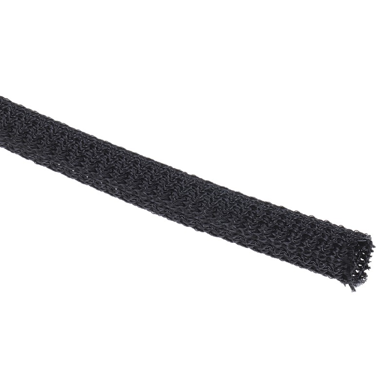 1 Bag of 3 M - RS PRO Braided PET Black Cable Sleeve, 4mm Diameter, 3m Length