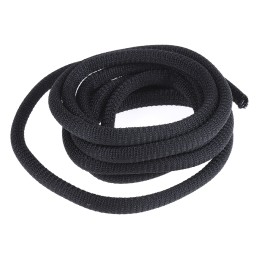 1 Bag of 3 M - RS PRO Braided PET Black Cable Sleeve, 4mm Diameter, 3m Length