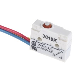 50 pcs - Saia-Burgess Plunger Micro Switch, Pre-wired Terminal, 3 A @ 250 V ac, SPDT, IP67