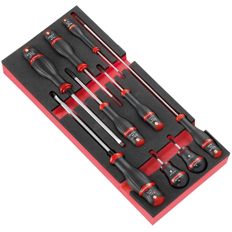 1 pcs - Facom Slotted Screwdriver Set, 9-Piece