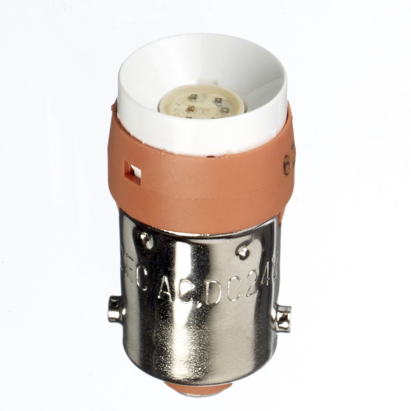 1 pcs - Idec Amber LED Visible LED, 24V ac/dc, BA9s Base