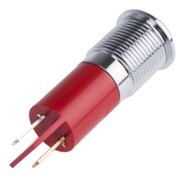 1 pcs - RS PRO Red Panel Mount Indicator, 110V ac, 14mm Mounting Hole Size, Faston, Solder Lug Termination, IP67