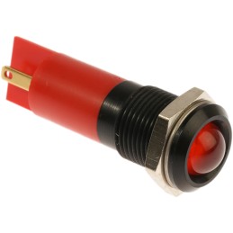 1 pcs - RS PRO Red Panel Mount Indicator, 240V ac, 14.5mm Mounting Hole Size, Solder Tab Termination, IP40