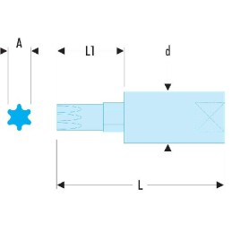 1 pcs - Facom 1/4 in Drive Bit Socket, Hex OGV Bit, 6mm, 37 mm Overall Length
