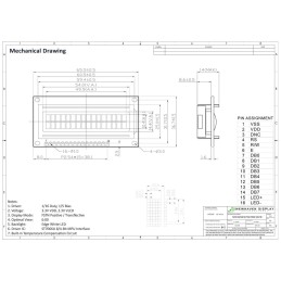 1 pcs - NEWHAVEN DISPLAY INTERNATIONAL NHD-0216HZ-FSW-FBW-33V3C NHD LCD LCD Display, White on White, 2 Rows by 16 Characters,