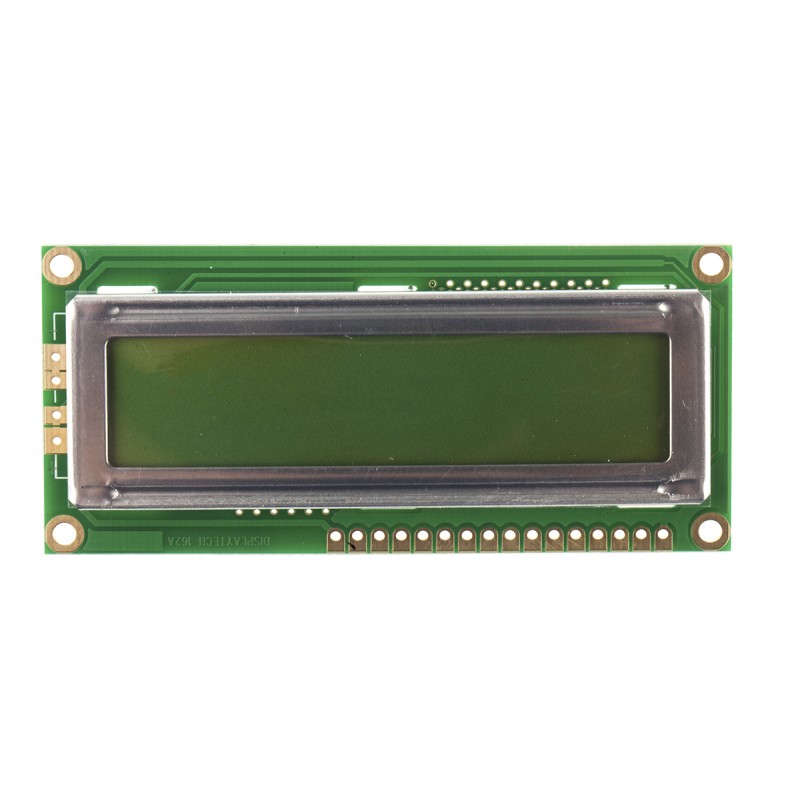 1 pcs - Displaytech 162C-BA-BC Alphanumeric LCD Display Green, 2 Rows by 16 Characters, Reflective