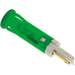 1 pcs - Apem Green Panel Mount Indicator, 110V ac, 8mm Mounting Hole Size, Faston, Solder Lug Termination