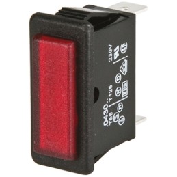 1 pcs - Arcolectric (Bulgin) Ltd Red Neon Panel Mount Indicator, 230V, 28.2 x 11.5mm Mounting Hole Size
