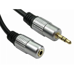 1 pcs - RS PRO Male 3.5mm Stereo Jack to Female 3.5mm Stereo Jack Aux Cable, Black, 500mm