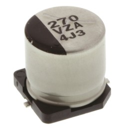 6 pcs - Panasonic 270μF Surface Mount Polymer Capacitor, 35V dc