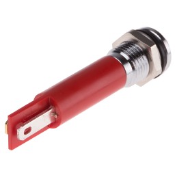 1 pcs - RS PRO Red Panel Mount Indicator, 220V ac, 8mm Mounting Hole Size, IP67