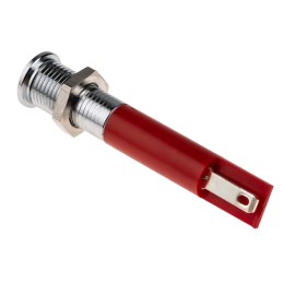 1 pcs - RS PRO Red Panel Mount Indicator, 220V ac, 8mm Mounting Hole Size, Solder Tab Termination, IP67