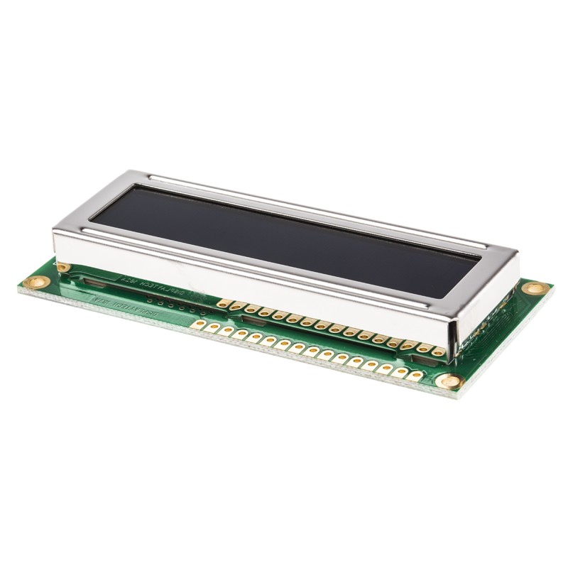 1 pcs - Displaytech 162C-GC-BC-3LP Alphanumeric LCD Display, White on Black, 2 Rows by 16 Characters, Transflective