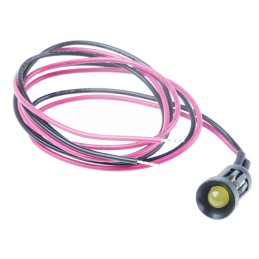 1 pcs - RS PRO Yellow Panel Mount Indicator, 2V dc, 8mm Mounting Hole Size, Lead Wires Termination