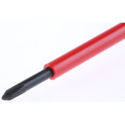 1 pcs - Facom Phillips Insulated Screwdriver, PH0 Tip, 75 mm Blade, VDE/1000V, 179 mm Overall