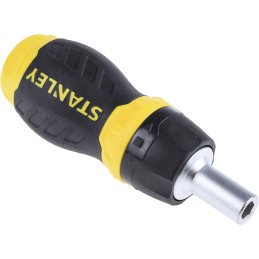 1 pcs - Stanley 1/4 in Hexagon Phillips, Pozidriv, Slotted Ratchet Screwdriver