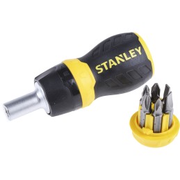 1 pcs - Stanley 1/4 in Hexagon Phillips, Pozidriv, Slotted Ratchet Screwdriver