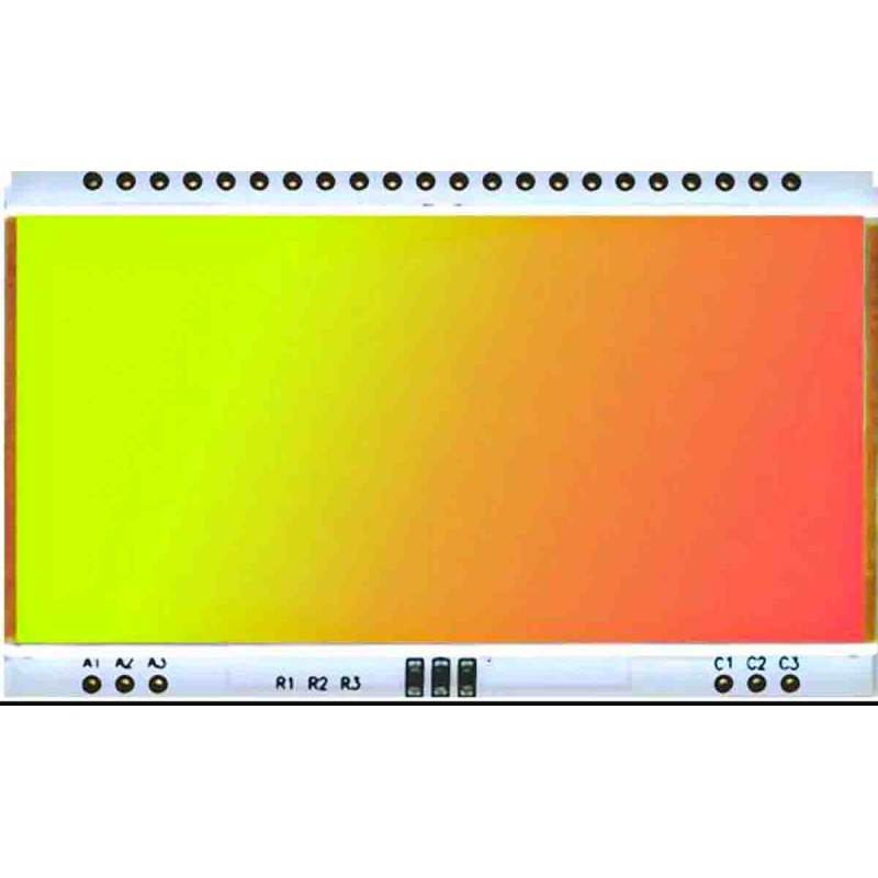 1 pcs - Display Visions Yellow-Green, Red Display Backlight, LED 66 x 40mm