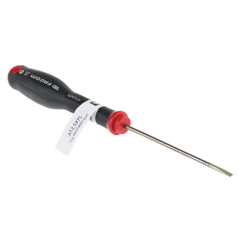 1 pcs - Facom Slotted Screwdriver, 2.5 x 0.4 mm Tip, 75 mm Blade, 169 mm Overall