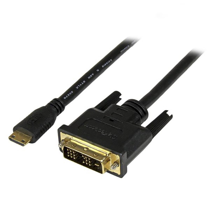 1 pcs - StarTech.com 1920 x 1200 Male Mini HDMI to Male DVI-D Single Link Cable, 1m