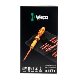 1 pcs - Wera Phillips, Pozidriv, Slotted, Torx Interchangeable Insulated Screwdriver Set, 15-Piece