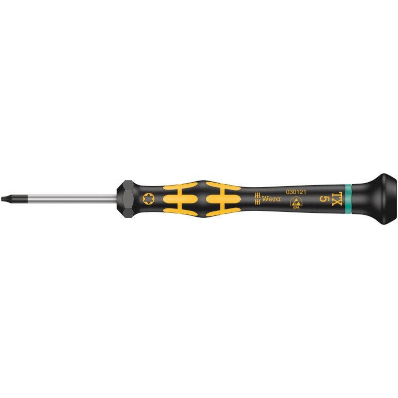1 pcs - Wera Torx Precision Screwdriver, T5 Tip, 40 mm Blade, 137 mm Overall
