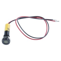 1 pcs - RS PRO Yellow Panel Mount Indicator, 24V dc, 8mm Mounting Hole Size, Lead Wires Termination, IP67