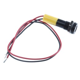 1 pcs - RS PRO Yellow Panel Mount Indicator, 24V dc, 8mm Mounting Hole Size, Lead Wires Termination, IP67