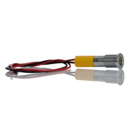 1 pcs - RS PRO Yellow Panel Mount Indicator, 24V dc, 8mm Mounting Hole Size, Lead Wires Termination, IP67